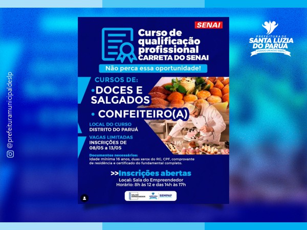 CURSO DE DOCES E SALGADOS E CONFEITEIRO